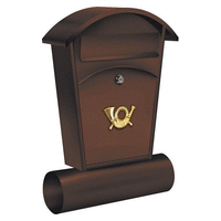 Poštová schránka so strieškou oblou + zásobník na noviny 480x280x80mm hnedá