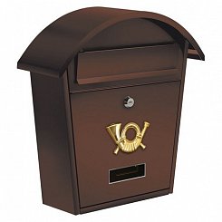 Poštová schránka so strieškou oblou 380x320x105mm hnedá