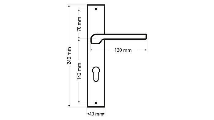 Zoya černá -  dveřní štítové kování