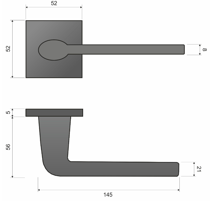 Eva KEVA M700 matný chrom - rozetové kování