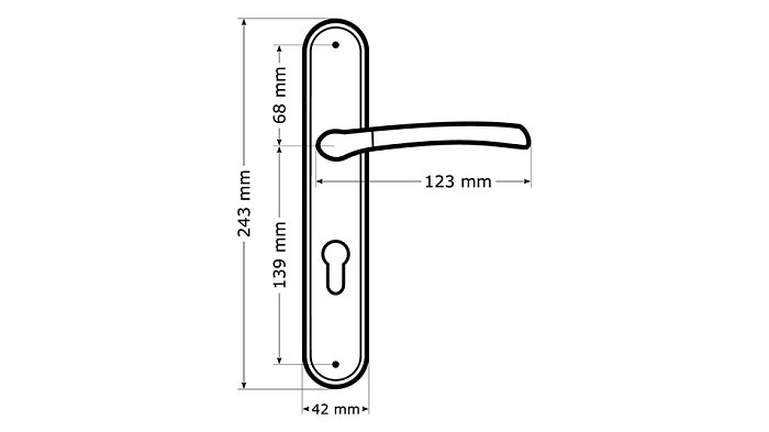 Porto patina - dveřní štítové kování
