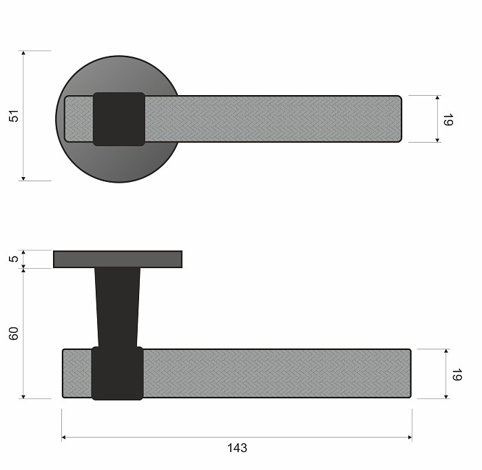 Ghost KGOS B00 černá - rozetové kování