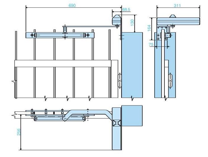 Dveřní zavírač na branku 680C