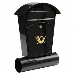 Poštová schránka so strieškou oblou + zásobník na noviny 480x280x80mm čierna