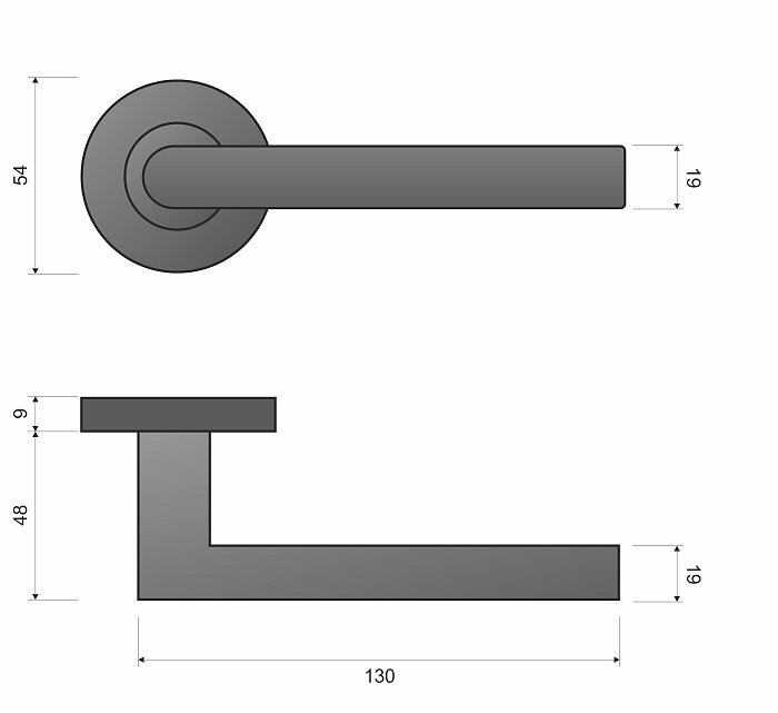 Duo KDU O 500 nerez - rozetové kování