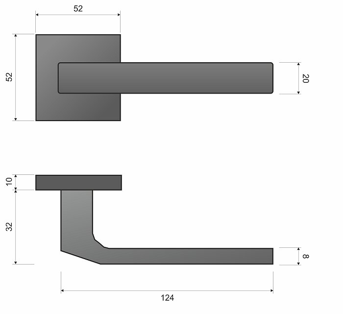 Carlo KCL 300 satina - rozetové kování