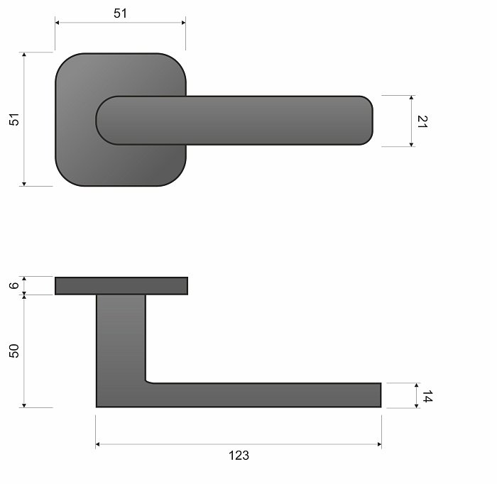 PARMA KPR QO B00 černá - rozetové kování