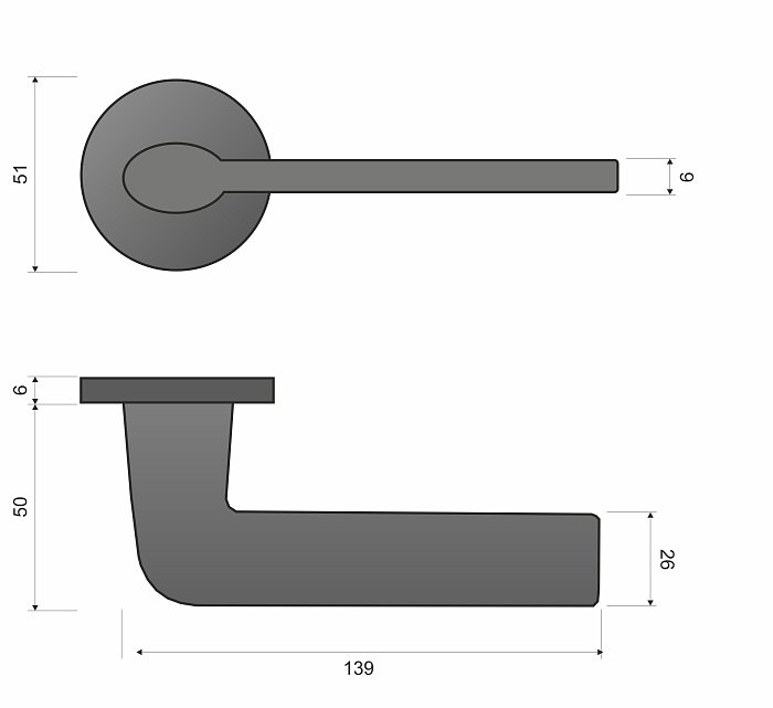 Stinger FIT KSR O 800 bílá - rozetové kování