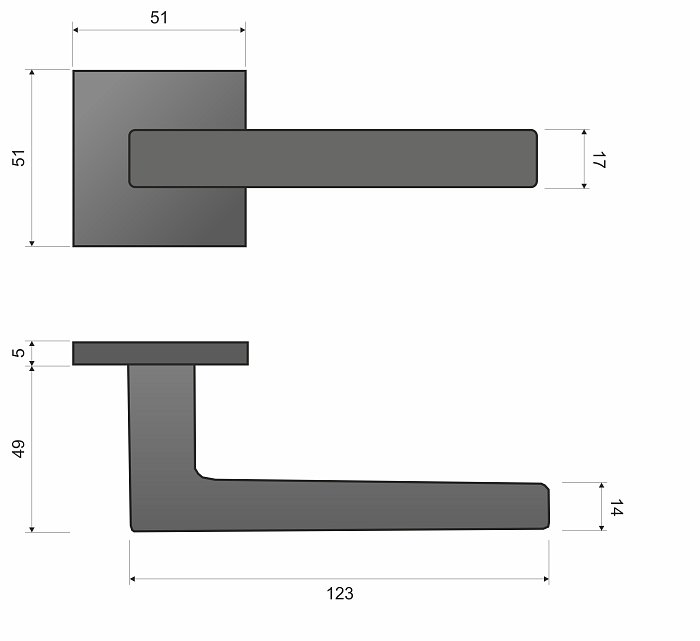 Stella SLIM černá KSTE S B00 - rozetové kování