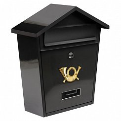 Poštová schránka so strieškou 380x320x105mm čierna