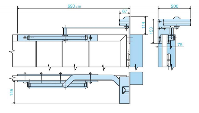 Dveřní zavírač na branku 620C 