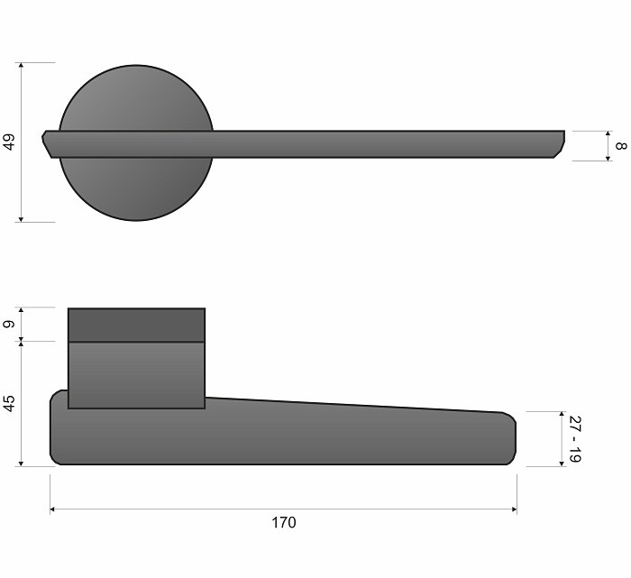 Gemello KGML B00 černé -rozetové kování
