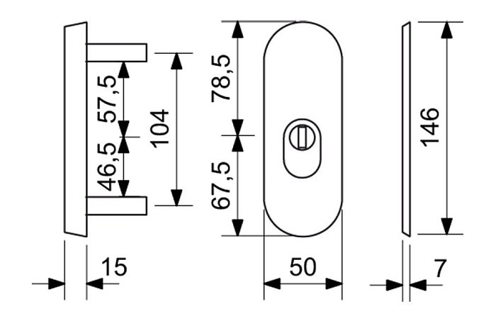 Bezpečnostní rozeta R.103.ZA s překrytím F9 - imitace nerezi